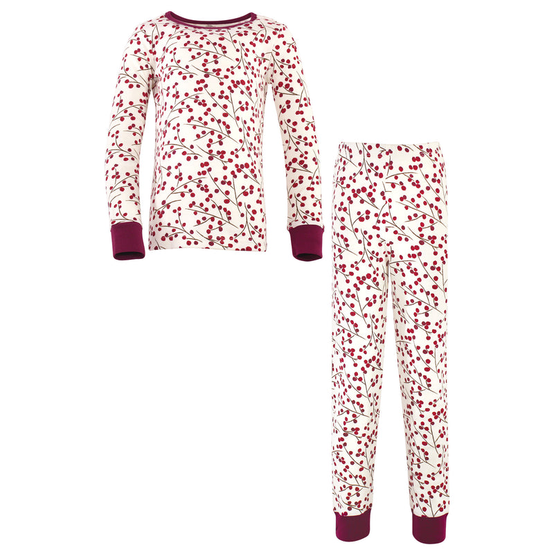 Touched by Nature Organic Cotton Tight-Fit Pajama Set, Berry Branch