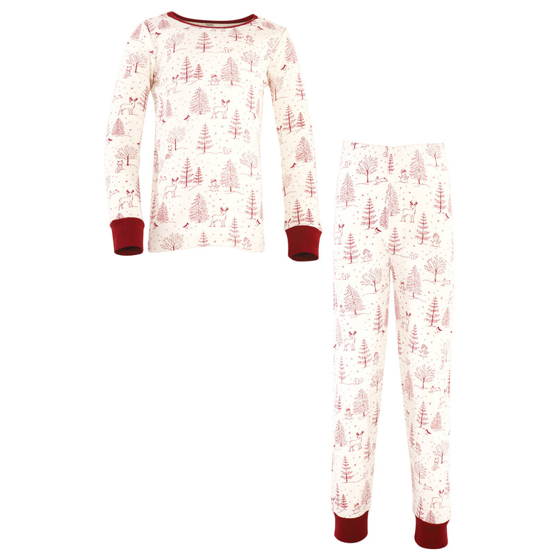 Touched by Nature Organic Cotton Tight-Fit Pajama Set, Winter Woodland