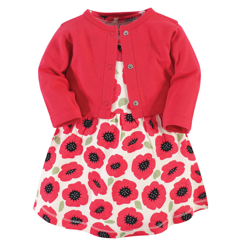 Touched by Nature Organic Cotton Dress and Cardigan, Poppy