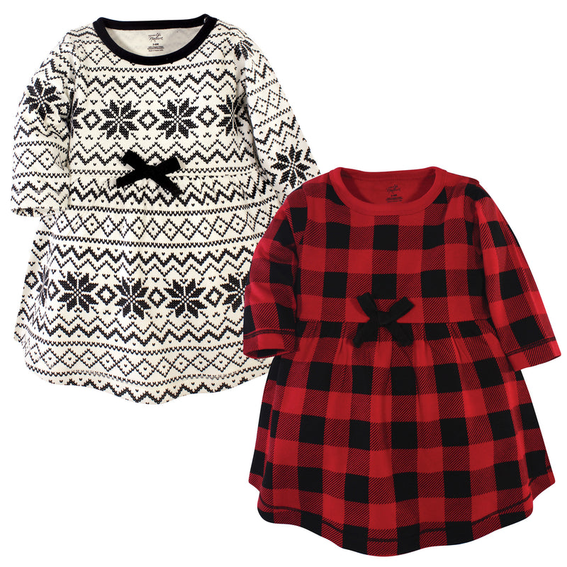 Touched by Nature Organic Cotton Long-Sleeve Youth Dresses, Buffalo Plaid