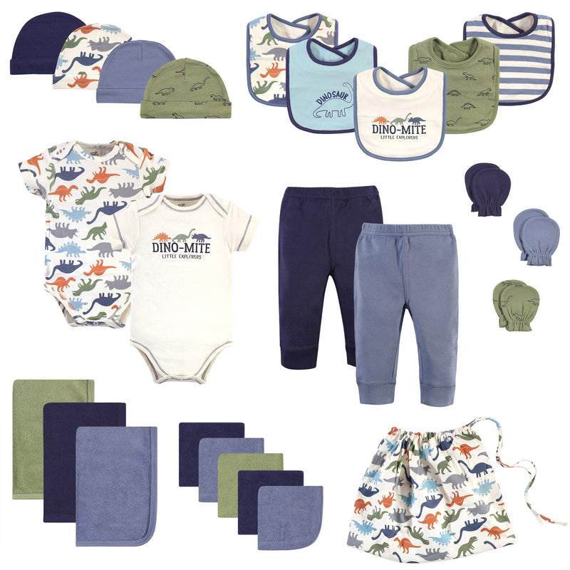 Touched by Nature Organic Cotton Layette Set and Giftset, Bold Dinosaurs, 0-6 Months