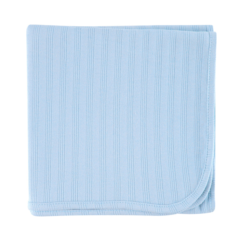 Touched by Nature Organic Cotton Swaddle, Receiving and Multi-purpose Blanket, Blue
