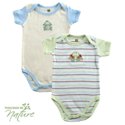 Touched by Nature Organic Cotton Bodysuits, Blue