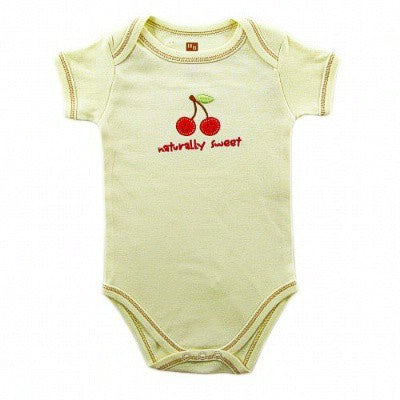 Touched by Nature Organic Cotton Bodysuits, Cherry Ecru