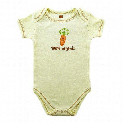 Touched by Nature Organic Cotton Bodysuits, Carrot Ecru