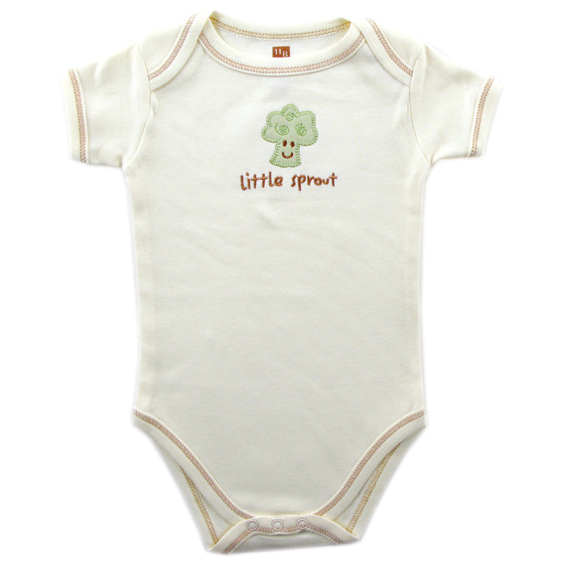 Touched by Nature Organic Cotton Bodysuits, Broccoli 1-Pack