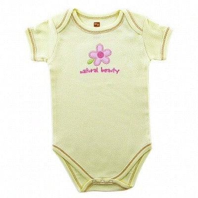 Touched by Nature Organic Cotton Bodysuits, Flower Ecru