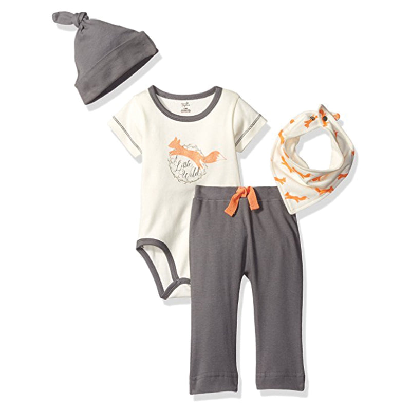Touched by Nature Organic Cotton Layette Set 4-Piece, Fox