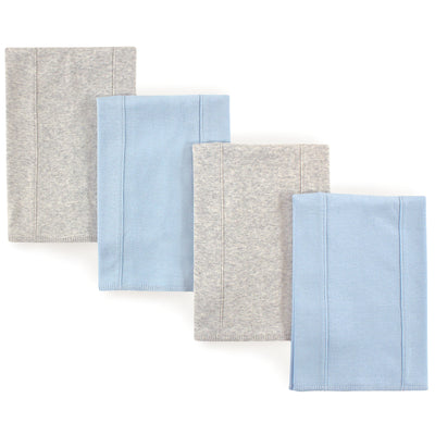 Touched by Nature Organic Cotton Burp Cloths, Blue Gray