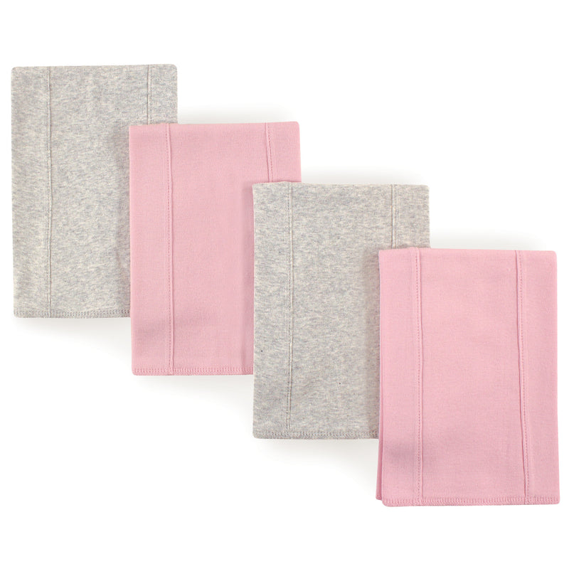 Touched by Nature Organic Cotton Burp Cloths, Pink Gray