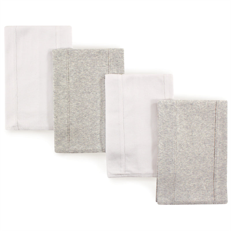 Touched by Nature Organic Cotton Burp Cloths, White Gray