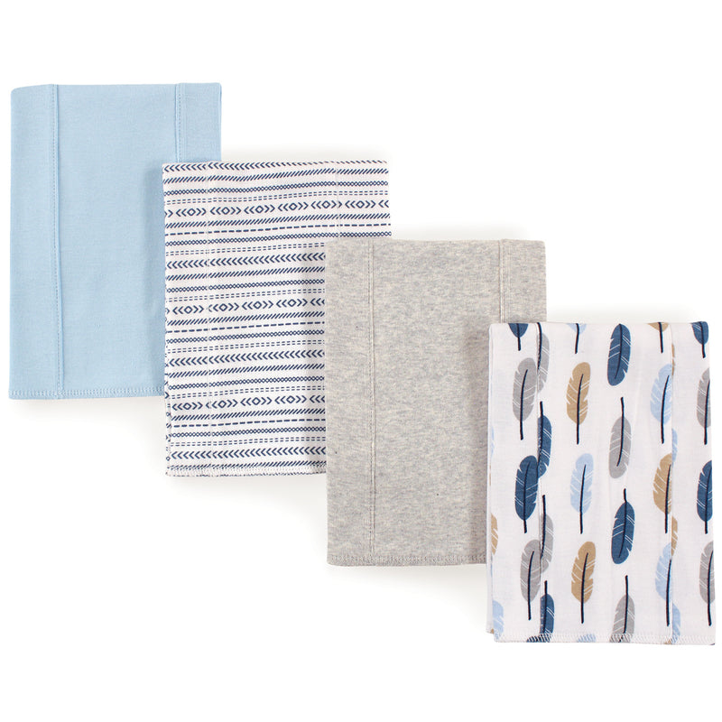 Touched by Nature Organic Cotton Burp Cloths, Boy Feathers