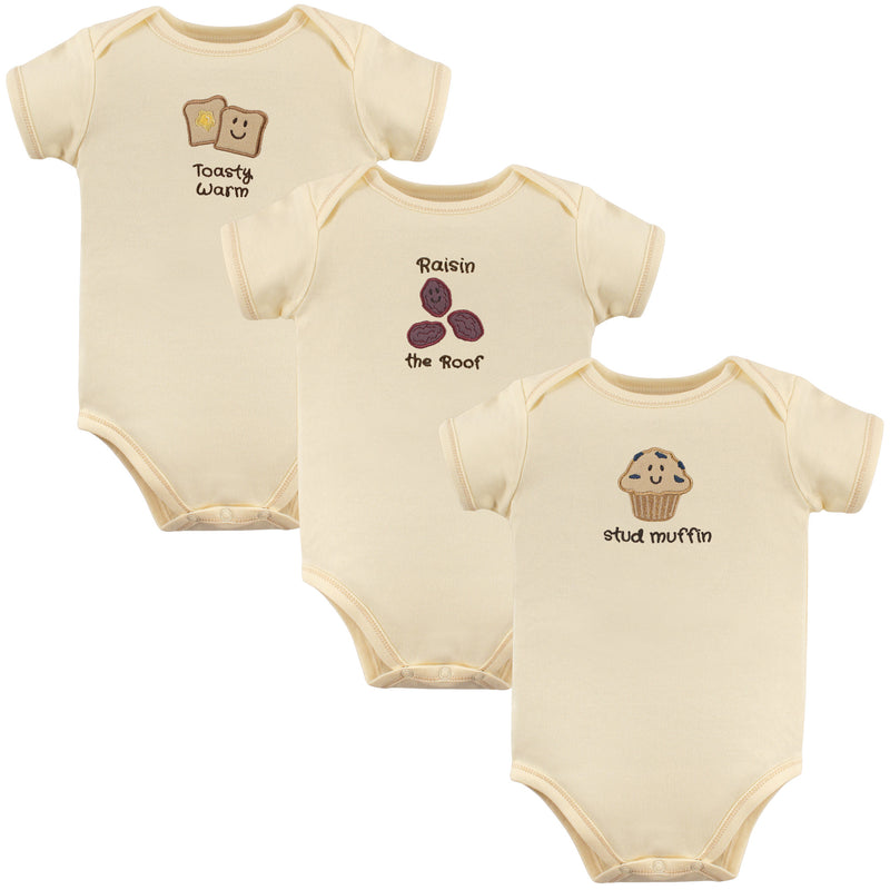 Touched by Nature Organic Cotton Bodysuits, Muffin 3-Pack