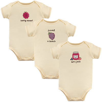 Touched by Nature Organic Cotton Bodysuits, Jam
