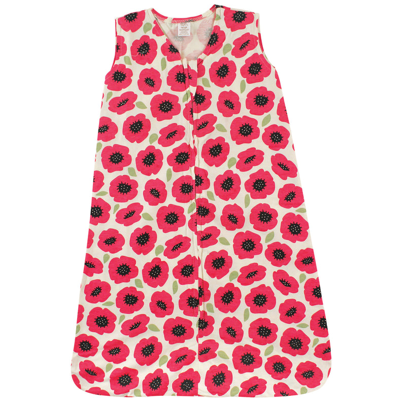 Touched by Nature Organic Cotton Sleeveless Wearable Sleeping Bag, Sack, Blanket, Poppy