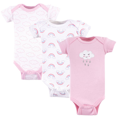 Luvable Friends Cotton Preemie Bodysuits, Girl Cloud