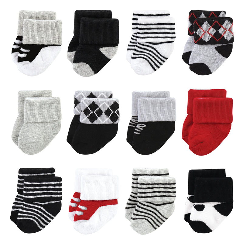 Little Treasure Newborn Socks, Tuxedo 12-Pack