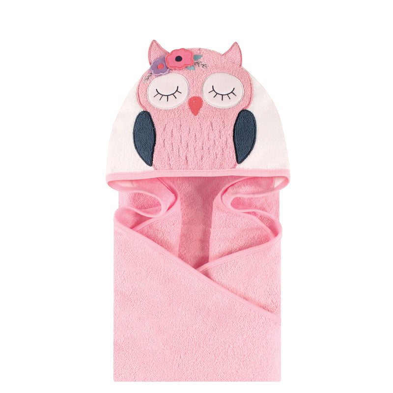 Little Treasure Cotton Animal Face Hooded Towel, Boho Chic Owl