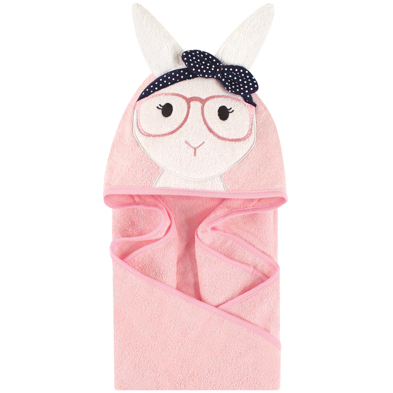 Little Treasure Cotton Animal Face Hooded Towel, Hip Bunny