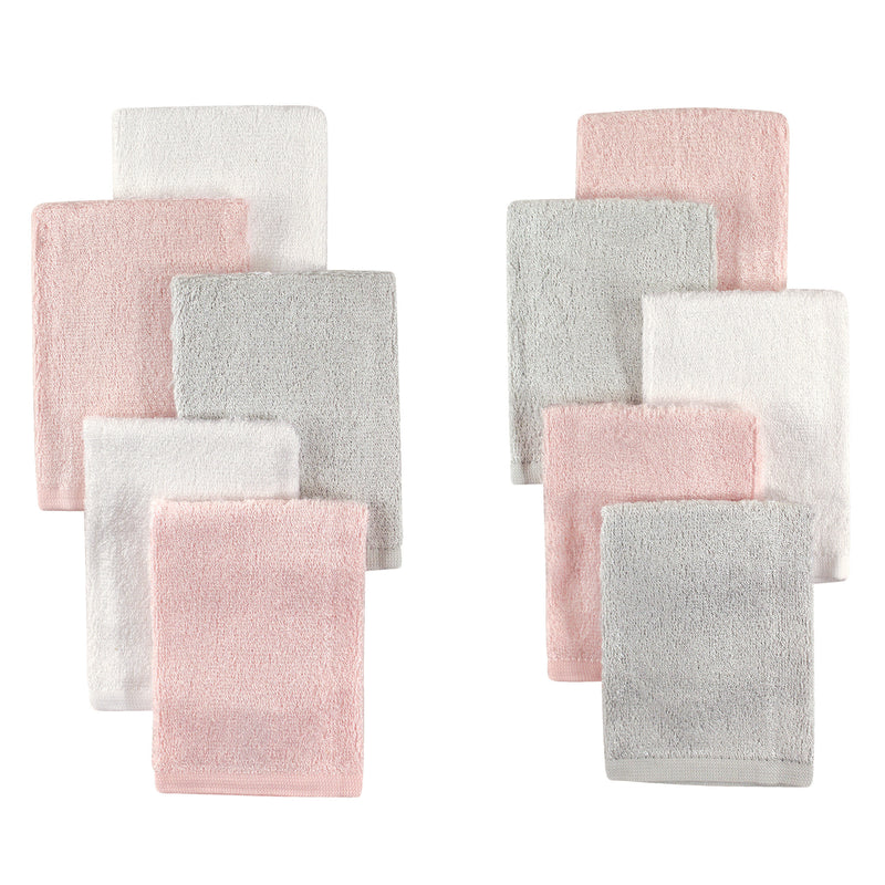 Little Treasure Rayon from Bamboo Luxurious Washcloths, Light Pink Gray