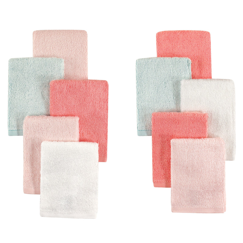 Little Treasure Rayon from Bamboo Luxurious Washcloths, Coral Mint