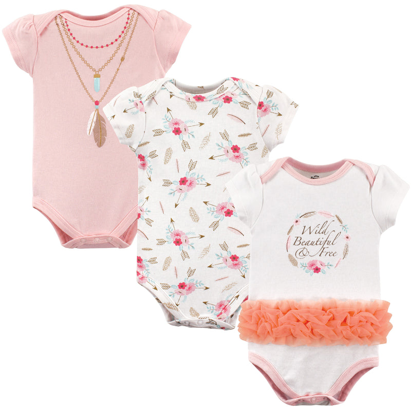 Little Treasure Cotton Bodysuits, Boho Short-Sleeve