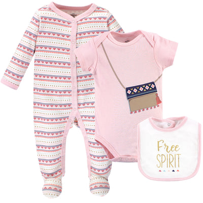 Little Treasure Sleep and Play, Bodysuit and Bib, Free Spirit