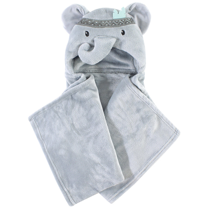 Little Treasure Plush Hooded Blanket, Tribal Elephant