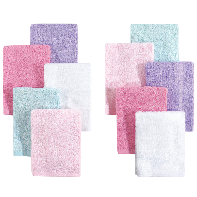 Little Treasure Rayon from Bamboo Luxurious Washcloths, Pink Lilac 10-Pack