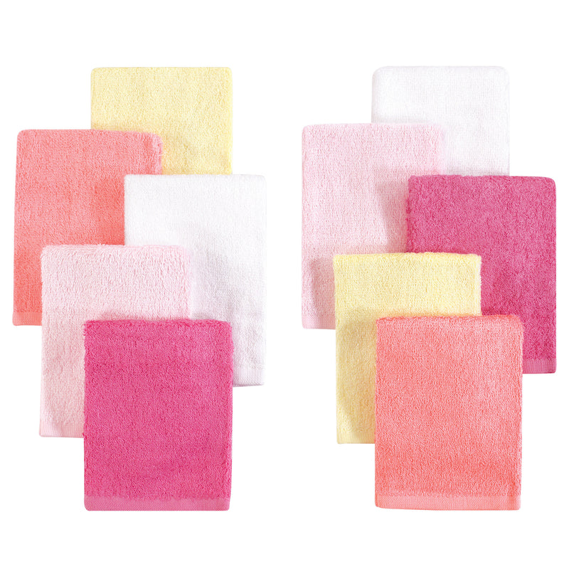 Little Treasure Rayon from Bamboo Luxurious Washcloths, Pink Yellow 10-Pack