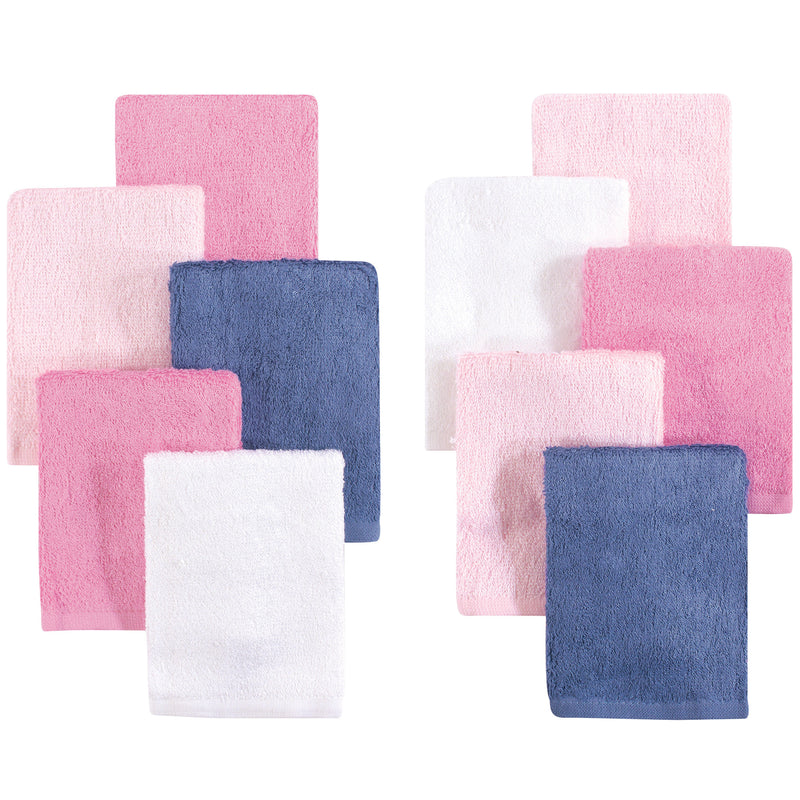 Little Treasure Rayon from Bamboo Luxurious Washcloths, Pink Denim 10-Pack