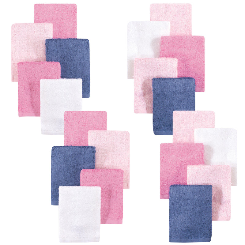 Little Treasure Rayon from Bamboo Luxurious Washcloths, Pink Denim 20-Pack