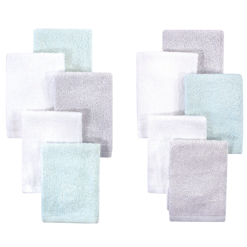 Little Treasure Rayon from Bamboo Luxurious Washcloths, Mint Gray