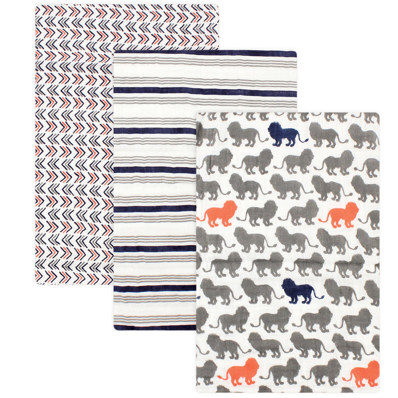 Yoga Sprout Cotton Muslin Swaddle Blankets, Lion
