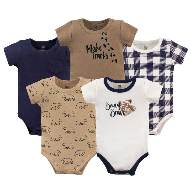 Yoga Sprout Cotton Bodysuits, Beary Brave