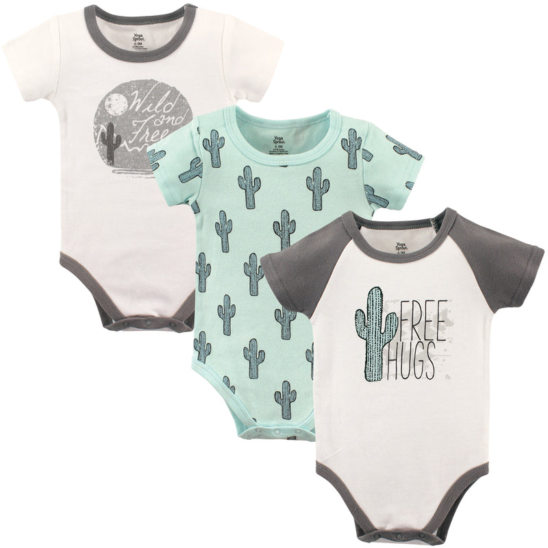 Yoga Sprout Cotton Bodysuits, Free Hugs 3-Pack