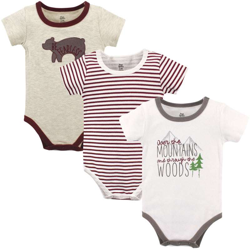 Yoga Sprout Cotton Bodysuits, Mountains 3-Pack
