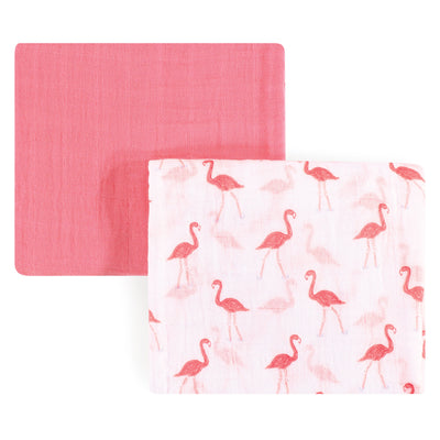 Yoga Sprout Cotton Muslin Swaddle Blankets, Flamingo