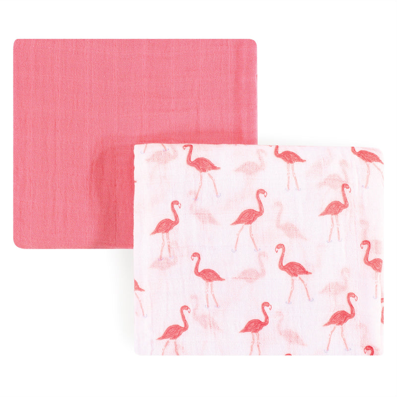 Yoga Sprout Cotton Muslin Swaddle Blankets, Flamingo