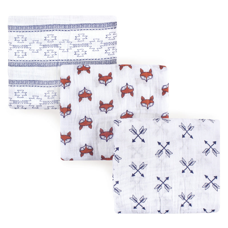 Yoga Sprout Cotton Muslin Swaddle Blankets, Fox