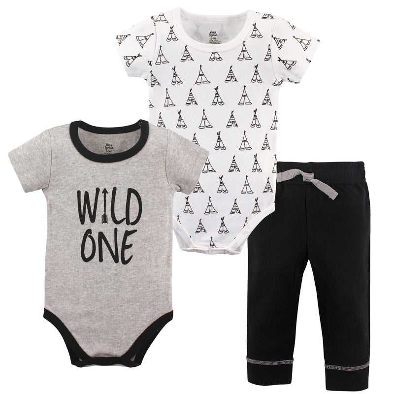 Yoga Sprout Cotton Layette Set, Wild One