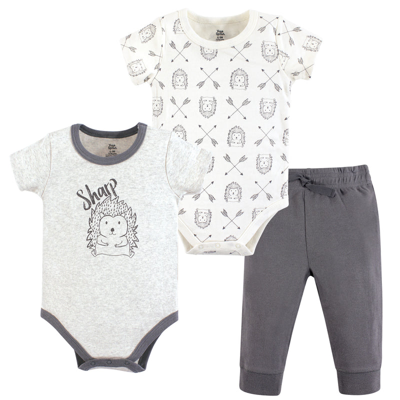 Yoga Sprout Cotton Layette Set, Hedgehog