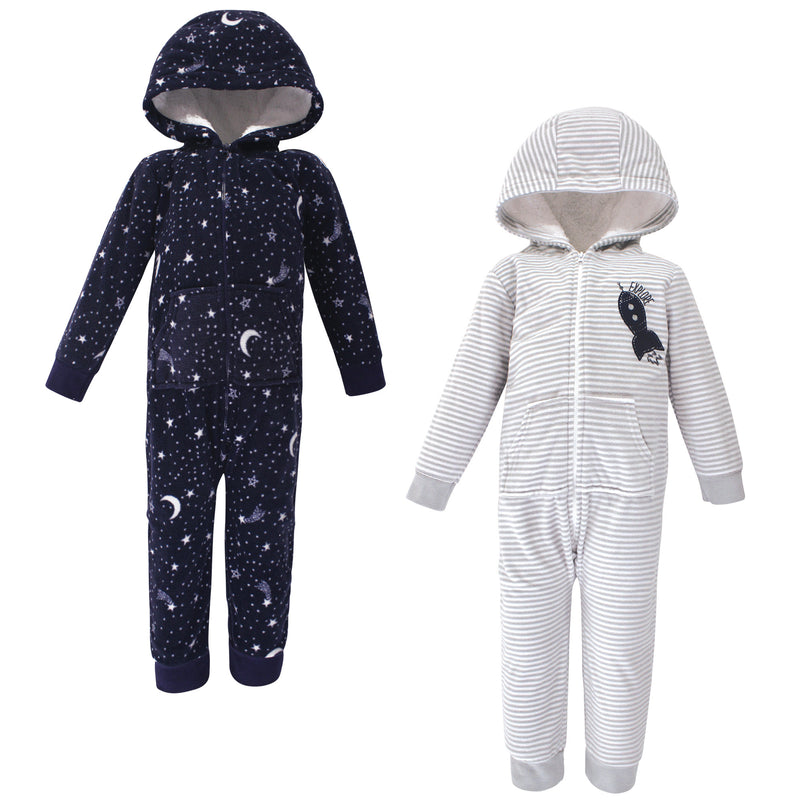 Yoga Sprout Hooded Fleece Jumpsuits, Spaceship Toddler