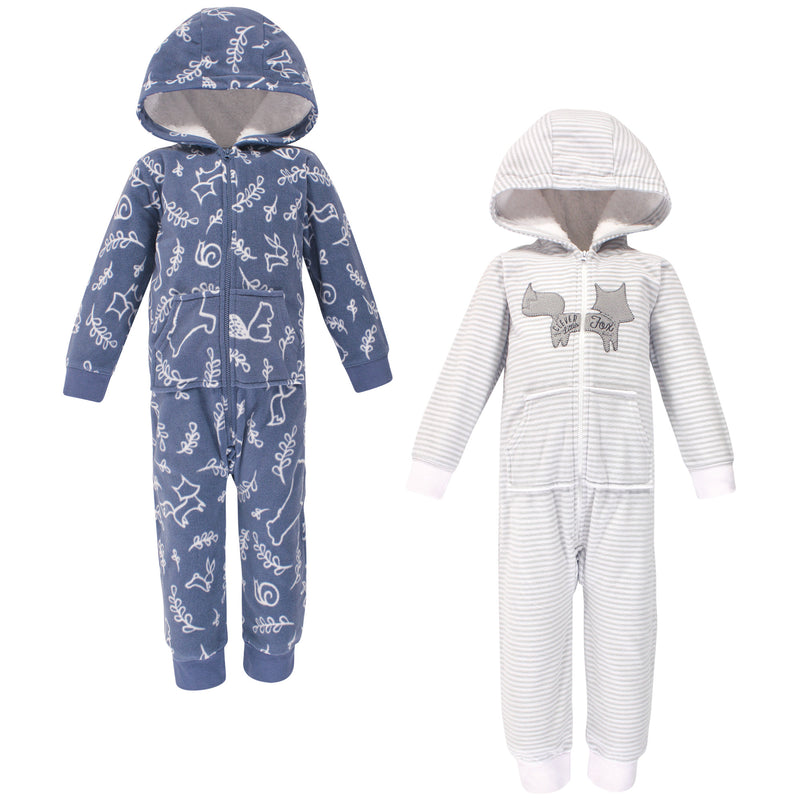 Yoga Sprout Hooded Fleece Jumpsuits, Forest Toddler