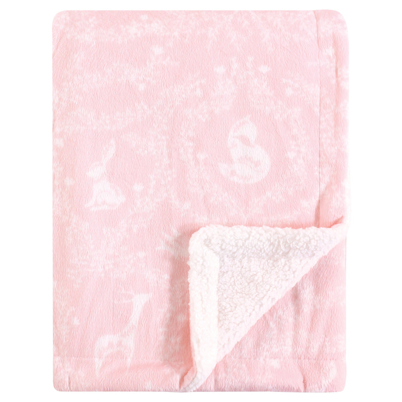 Yoga Sprout Mink and Sherpa Plush Blanket, Lace Garden